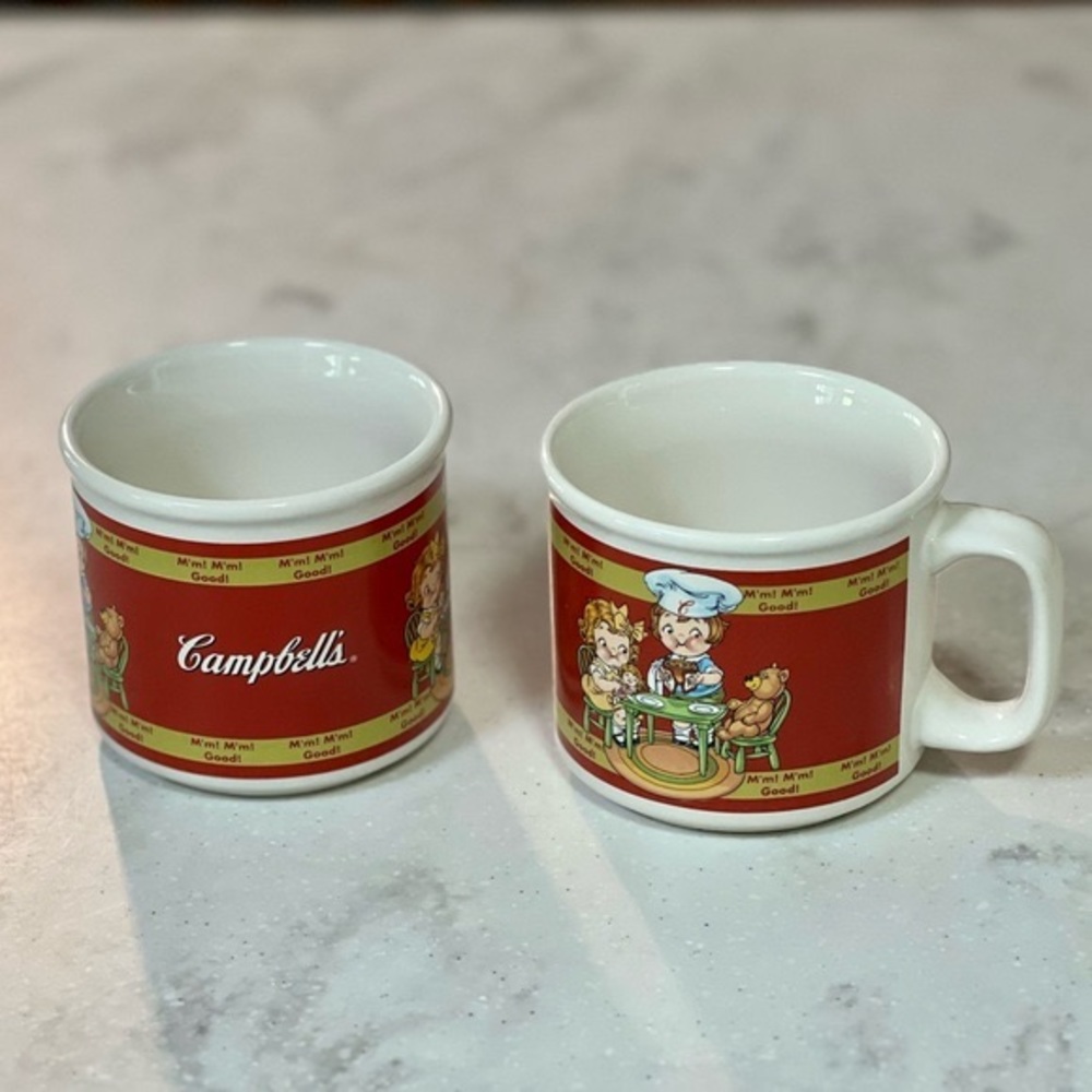 EUC Set of 2 1998 CAMPBELL'S SOUP Collectible Mug M'm! M'm! Good!